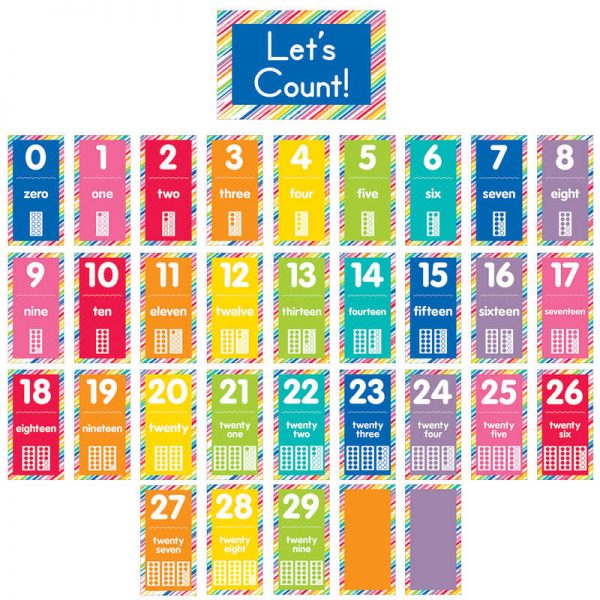 Schoolgirl Style™ Just Teach Number Cards Bulletin Board Set