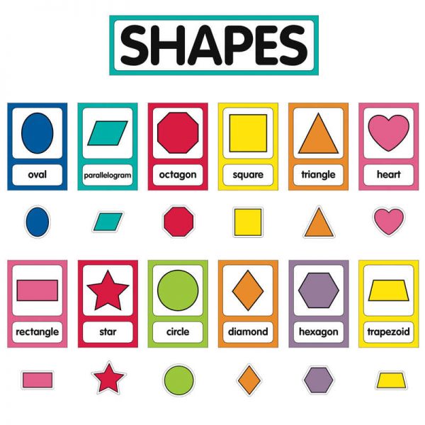 Schoolgirl Style™ Just Teach Shape Cards Mini Bulletin Board Set, 25 Pieces