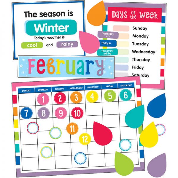 Schoolgirl Style™ Hello Sunshine Calendar Bulletin Board Set, 94 Pieces