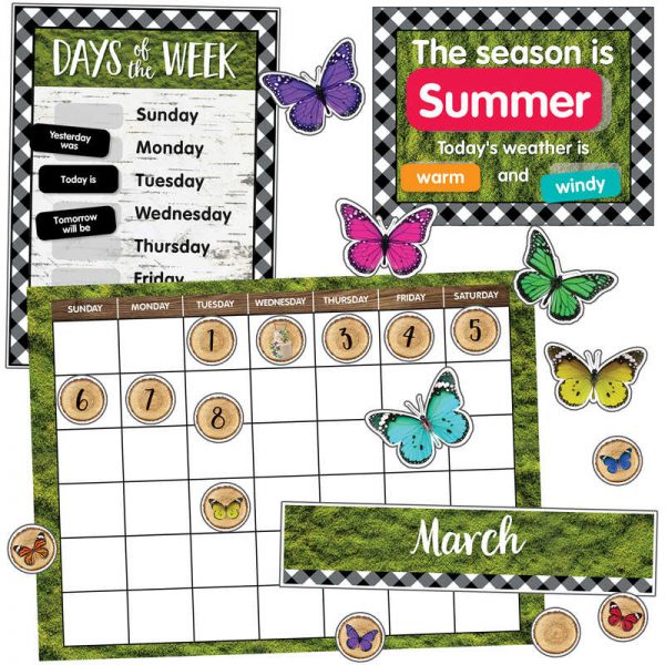 Schoolgirl Style™ Woodland Whimsy Calendar Bulletin Board Set, 94 Pieces