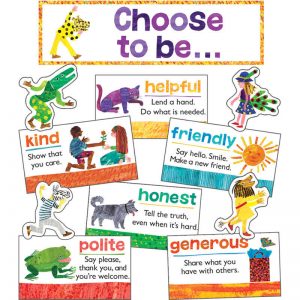 Carson Dellosa Education World of Eric Carle™ Positive Character Traits Mini Bulletin Board Set, 15 Pieces