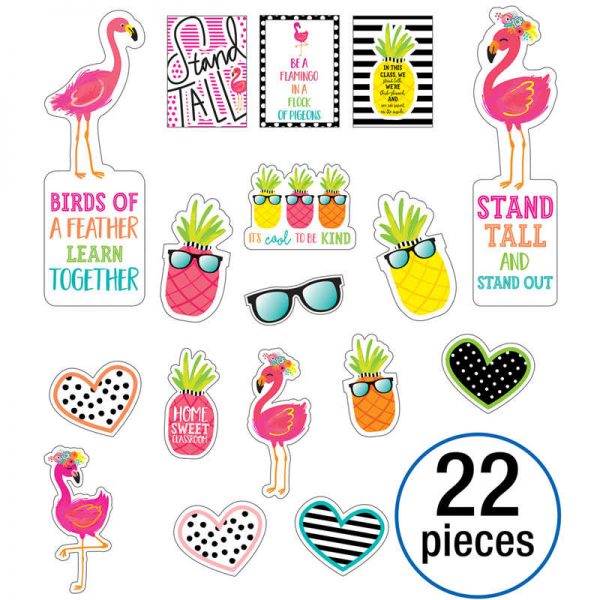 Schoolgirl Style™ Simply Stylish Tropical Motivational Mini Bulletin Board Set, 22 Pieces