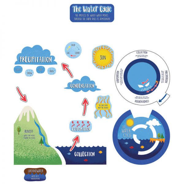 Carson Dellosa Education Water Cycle Bulletin Board Set, 20 Pieces