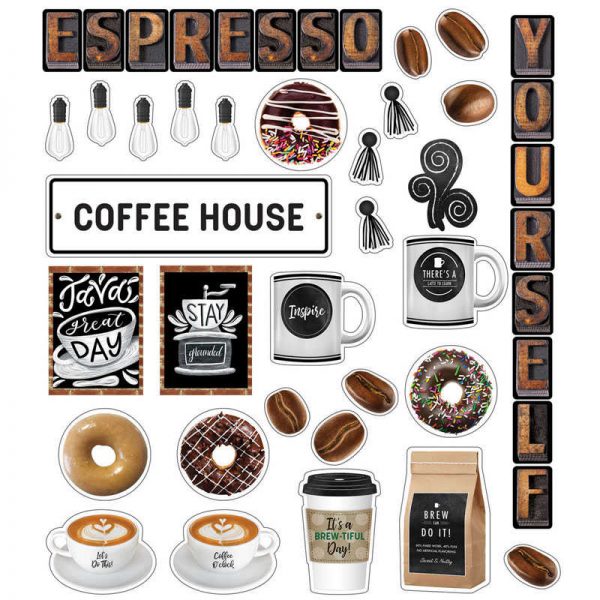 Schoolgirl Style™ Industrial Cafe Espresso Yourself Mini Bulletin Board Set, 52 Pieces