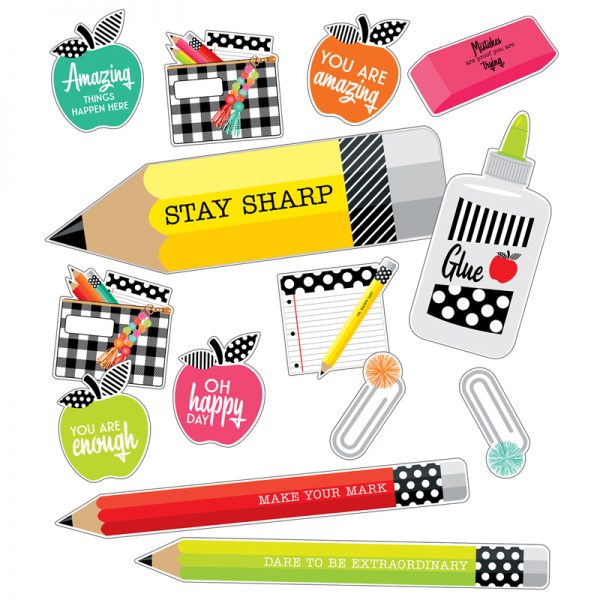 Schoolgirl Style™ Black, White & Stylish Brights Stylish Supplies Mini Bulletin Board Set