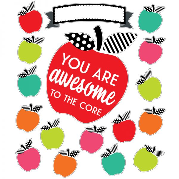 Schoolgirl Style™ Black, White & Stylish Brights You Are Awesome to the Core Bulletin Board Set