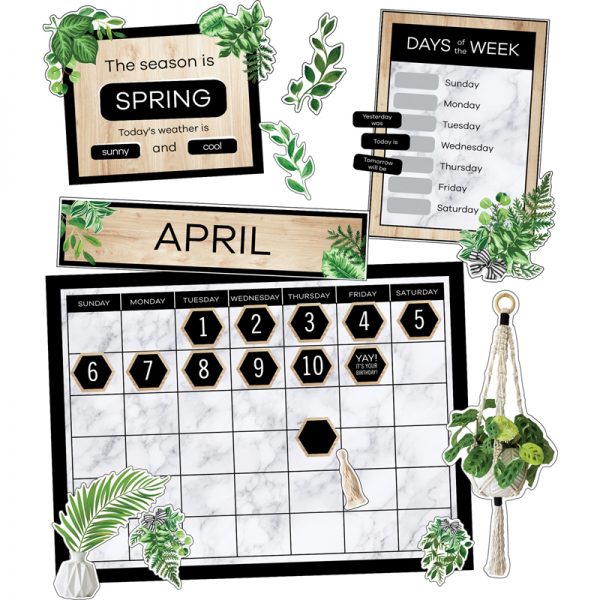 Schoolgirl Style™ Simply Boho Calendar Bulletin Board Set