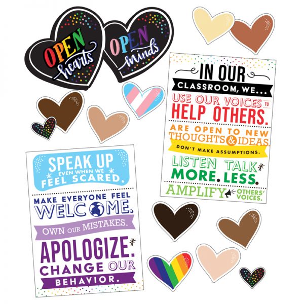 Carson Dellosa Education Open Hearts, Open Minds Bulletin Board Set