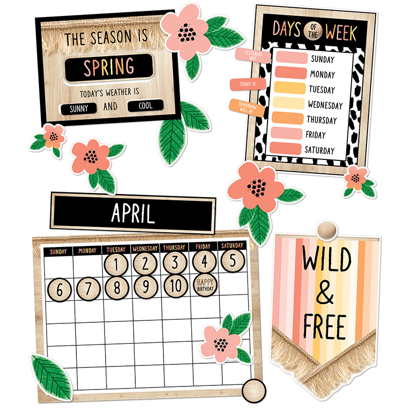 TeachersParadise Schoolgirl Style™ Simply Safari Calendar Bulletin