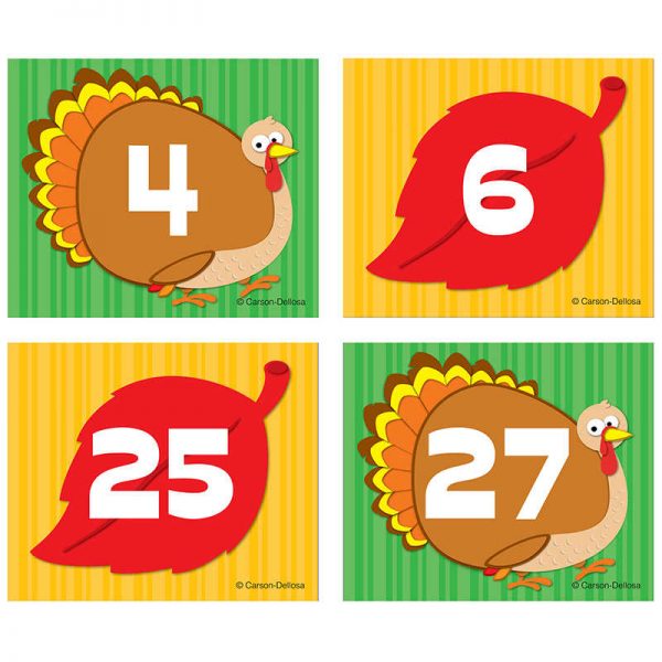 Carson Dellosa Education Turkey/Leaf Calendar Cover-Up Cut-Outs, 36 Pieces