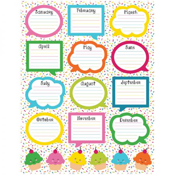 Carson Dellosa Education School Pop Birthday Chartlet