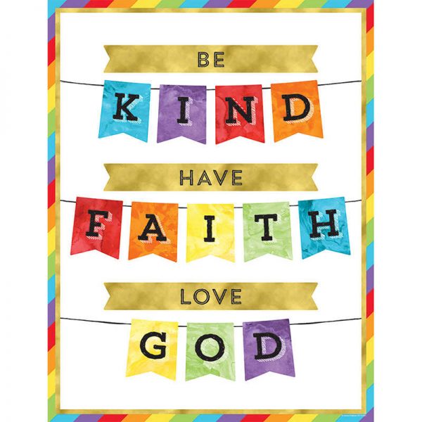 Carson Dellosa Education Be Kind Have Faith Love God Chart