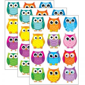 Carson Dellosa Education Colorful Owls Cut-Outs, 36 Per Pack, 3 Packs
