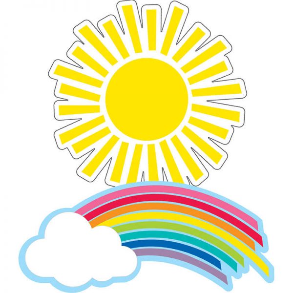 Schoolgirl Style™ Hello Sunshine Rainbows & Suns Cut-Outs, Pack of 36