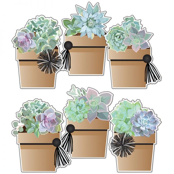 Schoolgirl Style™ Simply Stylish Potted Succulents Cut-Outs, Pack of 36