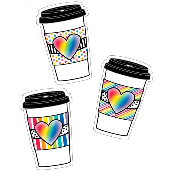 Schoolgirl Style™ Industrial Cafe Rainbow To-Go Cups Cut-Outs, Pack of 36