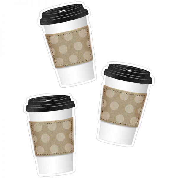 Schoolgirl Style™ Industrial Cafe To-Go Cup Cut-Outs, Pack of 36