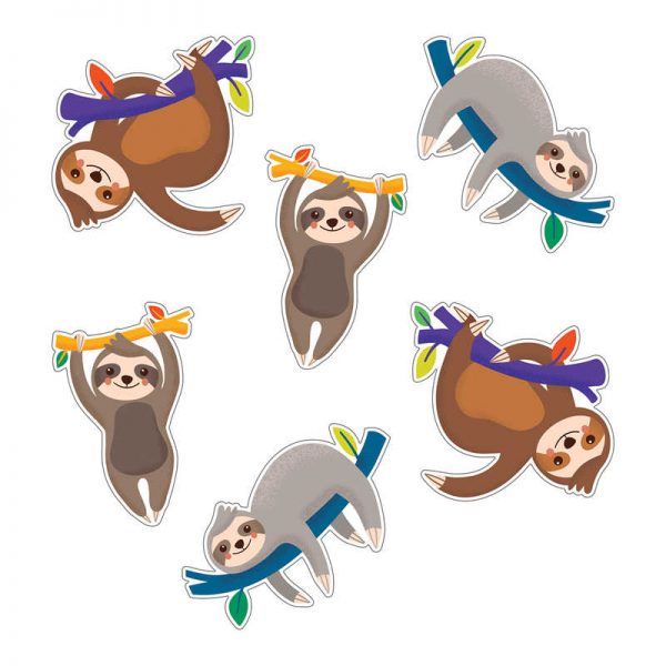 Carson Dellosa Education One World Sloths Cut-Outs, Pack of 36