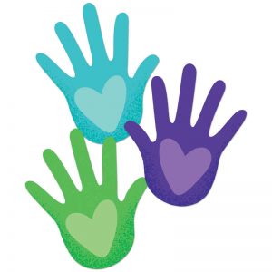 Carson Dellosa Education One World Hands with Hearts Cut-Outs, 36 Per Pack, 3 Packs