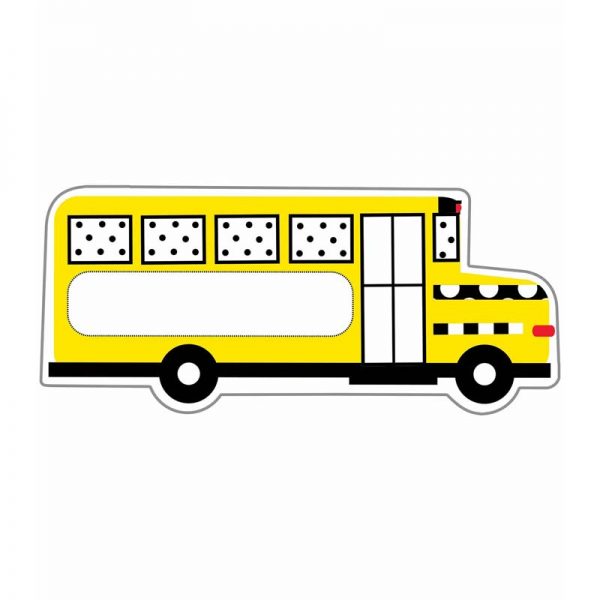 Schoolgirl Style™ Black, White & Stylish Brights School Bus Cut-Outs, Pack of 36
