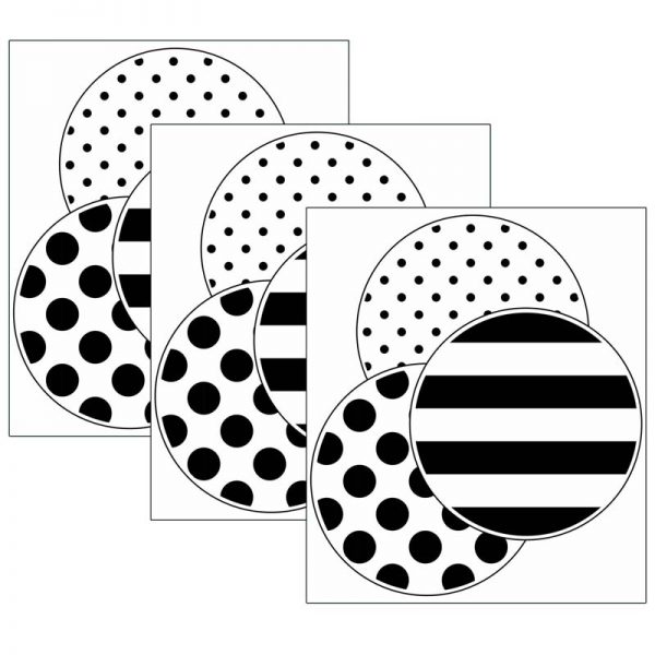 Schoolgirl Style™ Black, White & Stylish Brights Designer Dots Cut-Outs, 36 Per Pack, 3 Packs