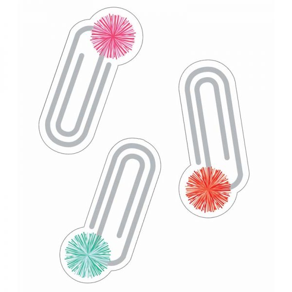 Schoolgirl Style™ Black, White & Stylish Brights Paper Clips Mini Cut-Outs, Pack of 56