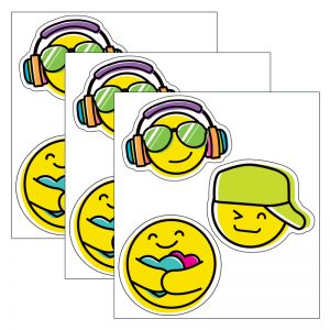 Carson Dellosa Education Kind Vibes Smiley Faces Cut-Outs, 36 Per Pack, 3 Packs