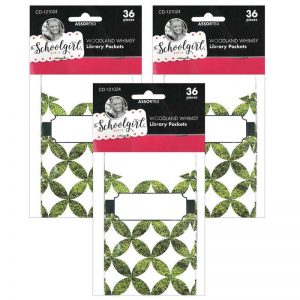 Schoolgirl Style™ Woodland Whimsy Library Pockets, 36 Per Pack, 3 Packs