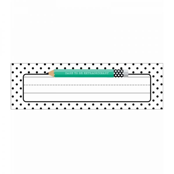 Schoolgirl Style™ Black, White & Stylish Brights Nameplates, Pack of 36