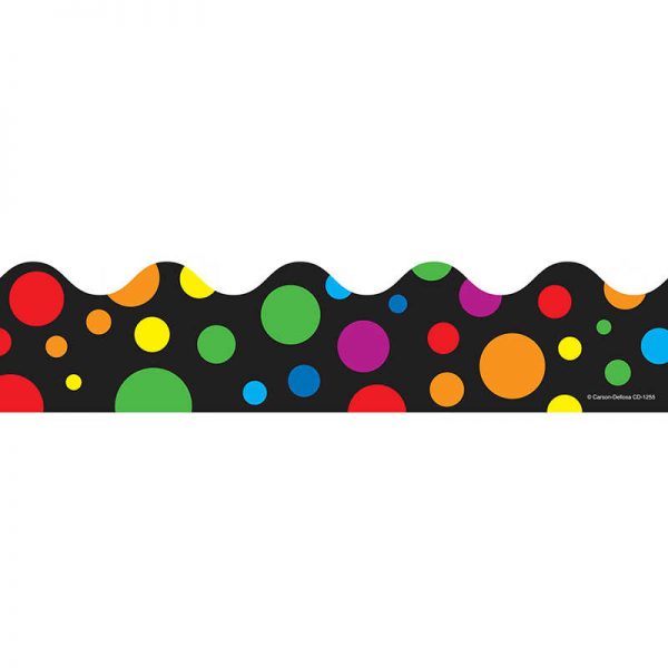 Carson Dellosa Education Big Rainbow Dots Scalloped Border, 39'