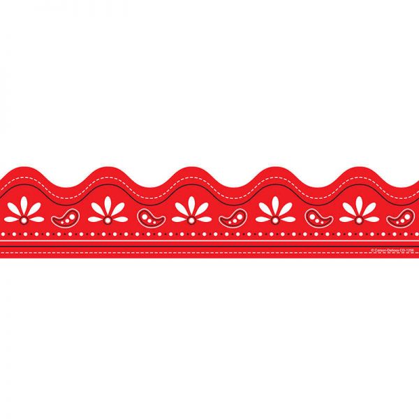 Carson Dellosa Education Red Bandana Scalloped Border, 39'