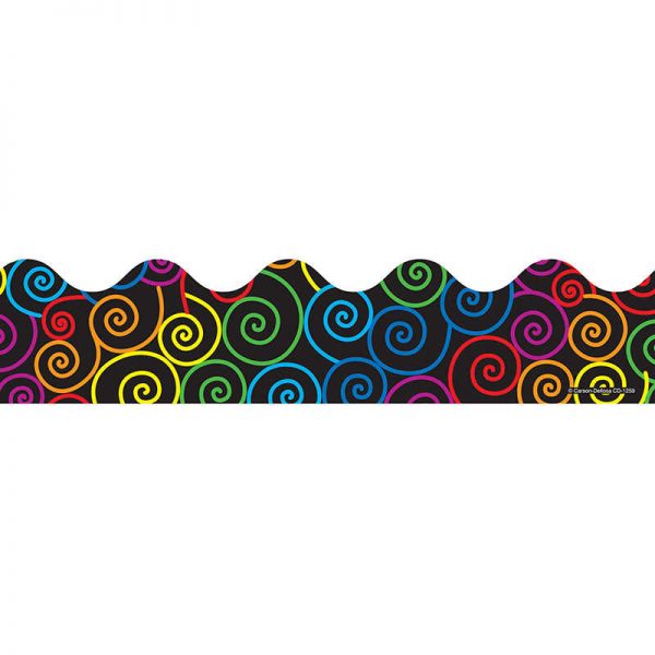 Carson Dellosa Education Rainbow Swirls Scalloped Border, 39'