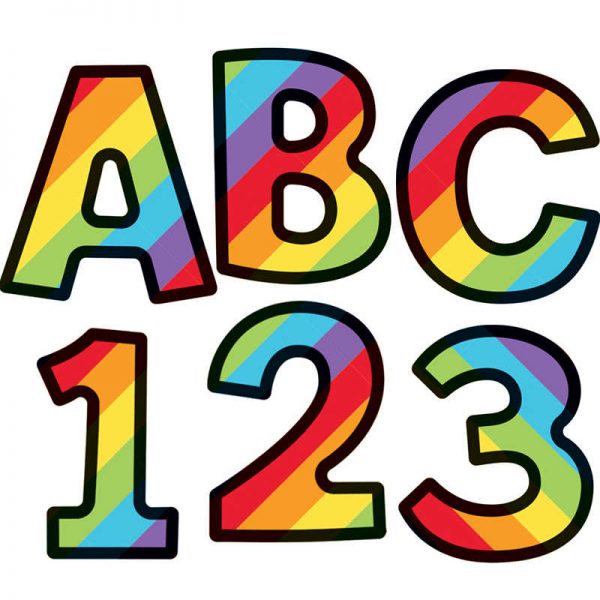 Carson Dellosa Education Celebrate Learning Rainbow Stripe Combo Pack EZ Letters