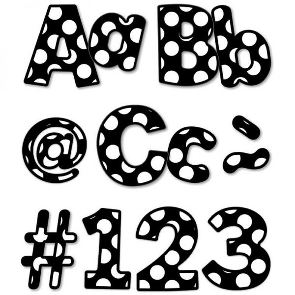 Schoolgirl Style™ Simply Stylish Polka Dot Combo Pack EZ Letters, 4-inch, 219 Pieces Per Pack, 3 Packs