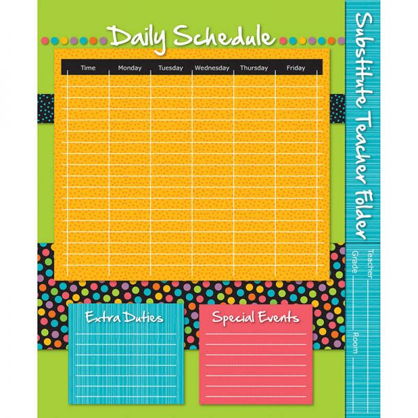 Carson Dellosa Education Stylin' Stripes Substitute Teacher Folder, Grade PK-8