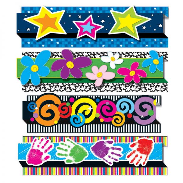 Carson Dellosa Education Pop-Its Decorative Designs Border Set, 4 Packs Per Set
