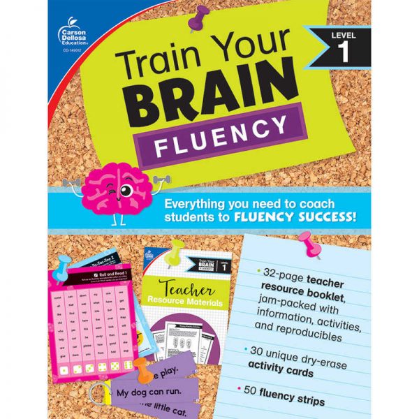 Carson Dellosa Education Train Your Brain: Fluency Level 1 Classroom Kit, Grade K-1