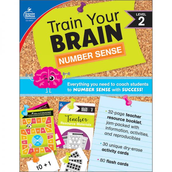 Carson Dellosa Education Train Your Brain: Number Sense Level 2 Classroom Kit, Grade K-2