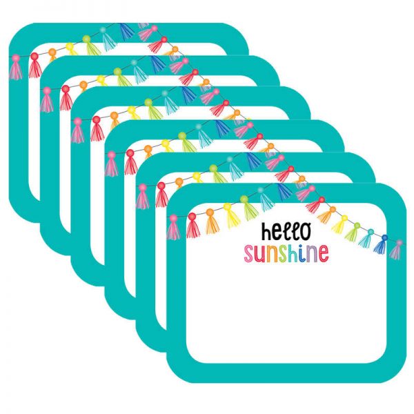 Schoolgirl Style™ Hello Sunshine Name Tags, 3" x 2.5", 40 Per Pack, 6 Packs
