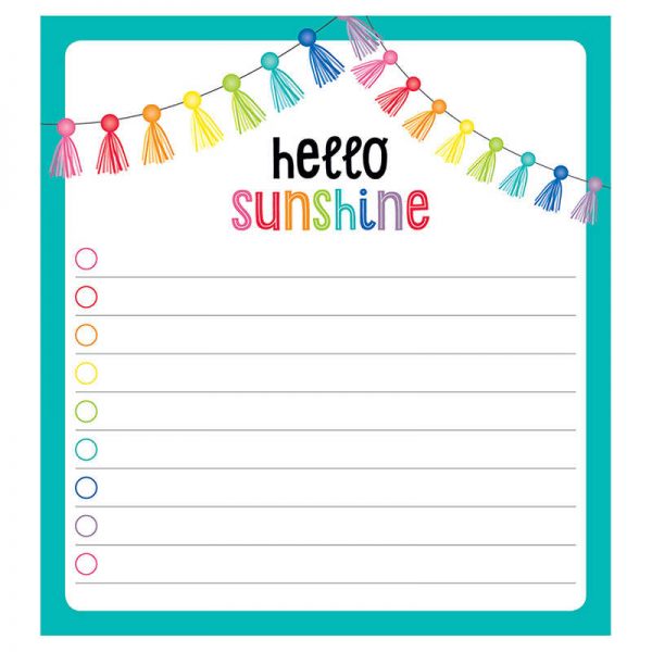 Schoolgirl Style™ Hello Sunshine Notepad, 5.75" x 6.25", 50 Sheets