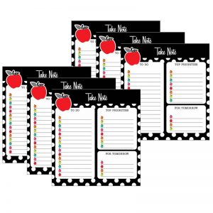 Schoolgirl Style™ Black White & Stylish Brights Notepad, 50 Sheets, Pack of 6