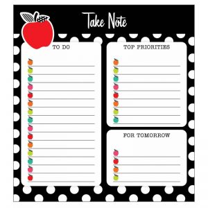 Schoolgirl Style™ Black White & Stylish Brights Notepad, 50 Sheets