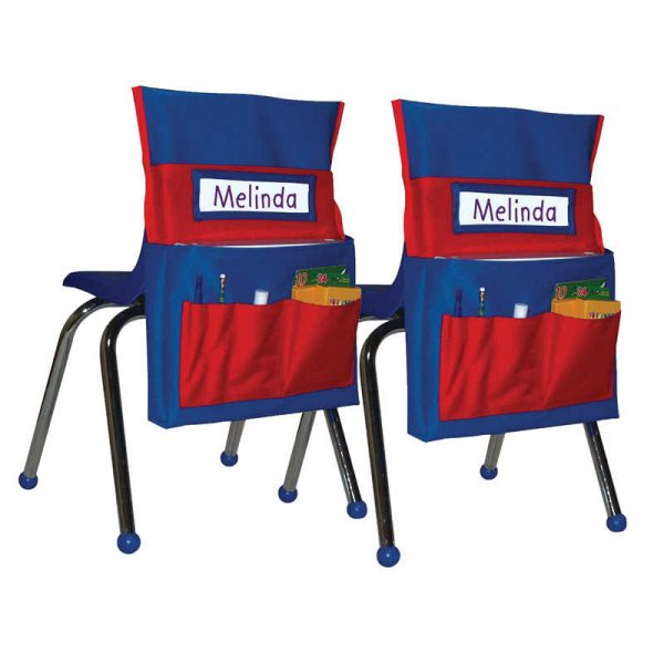 Carson Dellosa Education Chairback Buddy™ Pocket Chart, Blue/Red, Pack of 2