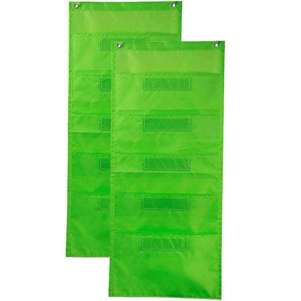 Carson Dellosa Education File Folder Storage: Lime Pocket Chart, Pack of 2