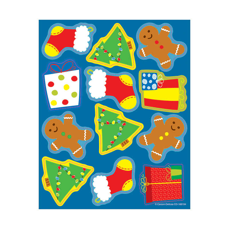 Carson Dellosa Education Holiday Shape Stickers, 72 Stickers