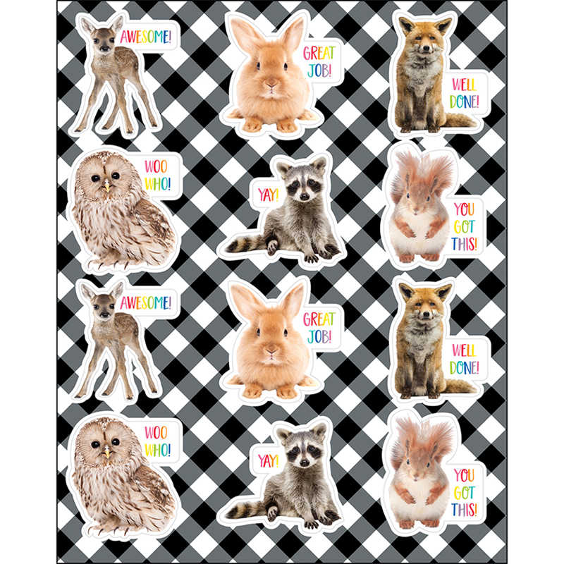 Schoolgirl Style™ Woodland Whimsy Inspiring Animals Shape Stickers, 72 Per Pack, 12 Packs