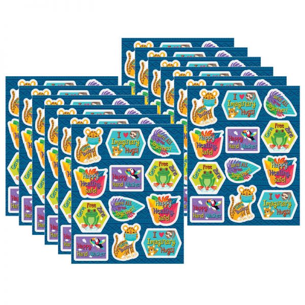 Carson Dellosa Education One World Germ Busters Shape Stickers, 72 Per Pack, 12 Packs