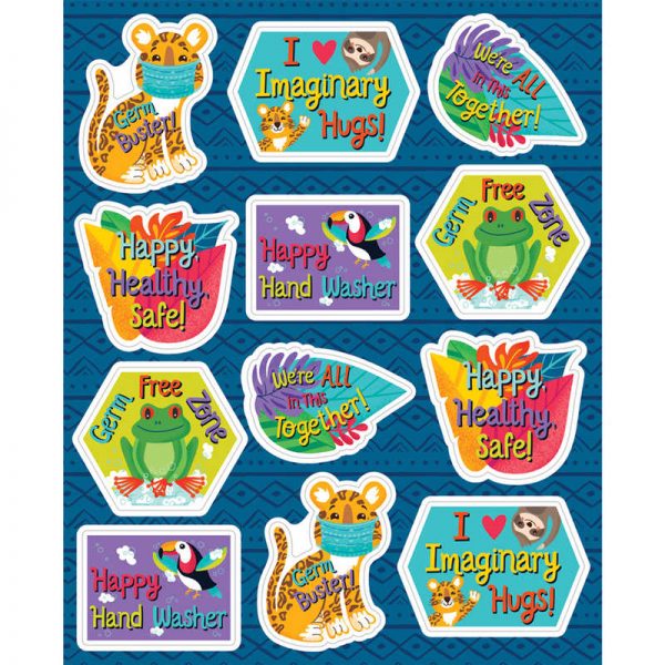Carson Dellosa Education One World Germ Busters Shape Stickers, Pack of 72