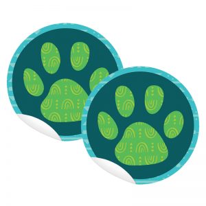 Carson Dellosa Education Paw Print 5" Floor Decals Stickers, 10 Per Pack, 2 Packs