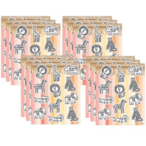 Schoolgirl Style™ Simply Safari Animals Shape Stickers, 72 Per Pack, 12 Packs